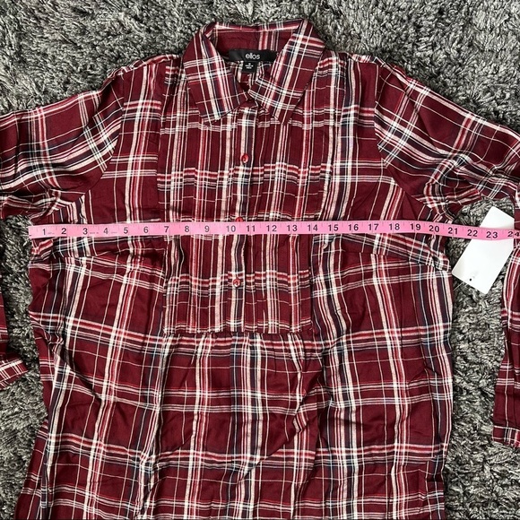 Ellos burgundy plaid print tunic size 10 New With Tags - Picture 3 of 7